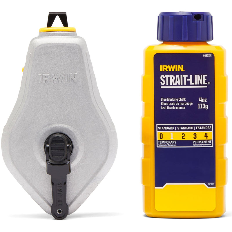 IRWIN Tools STRAIT-LINE Chalk Line, Classic Reel, Blue, 100ft (IWHT48441BC) 1 Count (Pack of 1) NEW w/BLUE