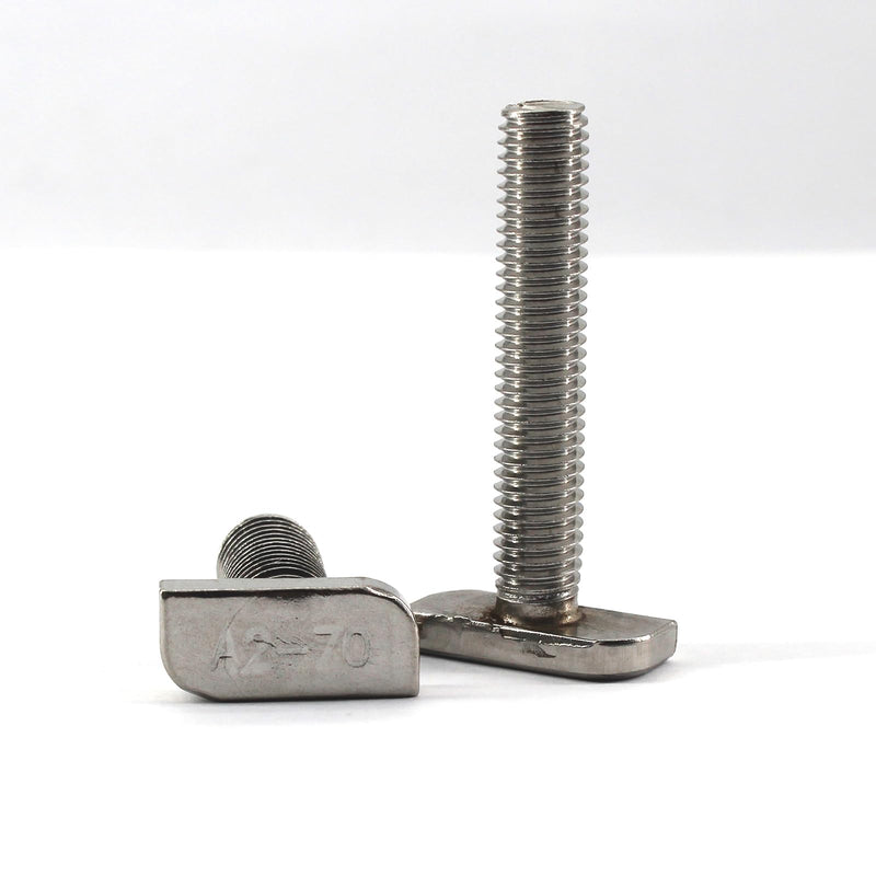 20Pcs M10x30 304 Stainless Steel T-Slot Bolt T-Shaped Bolt Screw 23mm Head Size