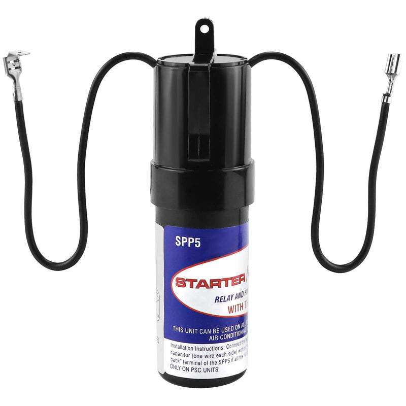 SPP5 Hard Start Capacitor for Air Conditioner,Increases Compressor Starting Torque 300% AC115V-288V from 4,000 BTU Window Units to 120,000 BTU Commercial Units(1/2 Thru 10 H.P.) by MIFLUS SPP5(Increases Torque 300%)