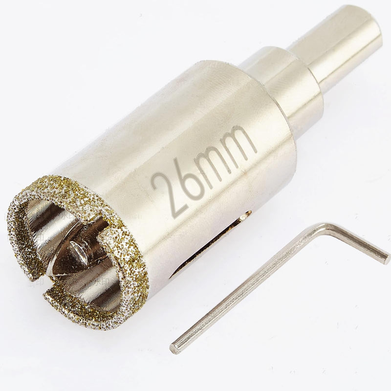 1 Inch Diamond Hole Saw with Pilot Bit, 1" Tile Hole Saw with Center Drill Bit for Marble, Granite, Ceramics, Porcelain Tiles, 1-1/2" Depth of Cut for Thick Countertops 26mm | 1"