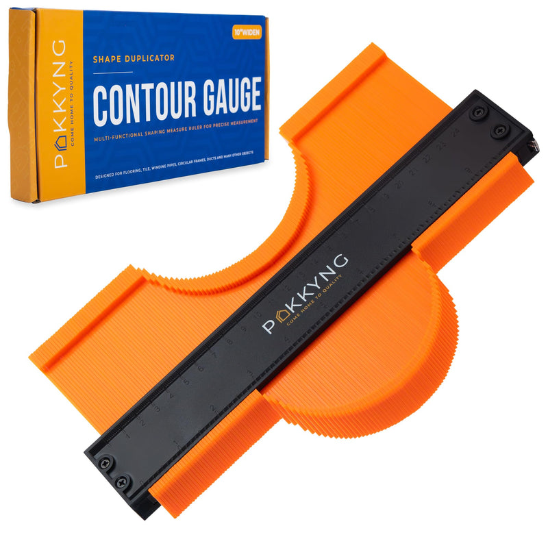 Contour Gauge Tool With Lock (10 Inches) - Contour Ruler Marking Tool - Super Gauge Shape and Outline Tool - Profile Gauge - Corner Measuring Tool for Odd Shapes - Woodworking Gifts for Men 10 Inch