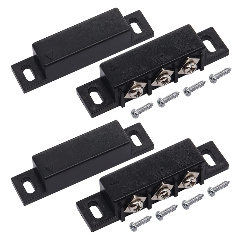 weideer 2pcs MC-31B Magnetic Reed Switch Wired Surface Mount Normally Open Closed NC NO Door Contact Sensor Alarm Magnetic Door Switch Black