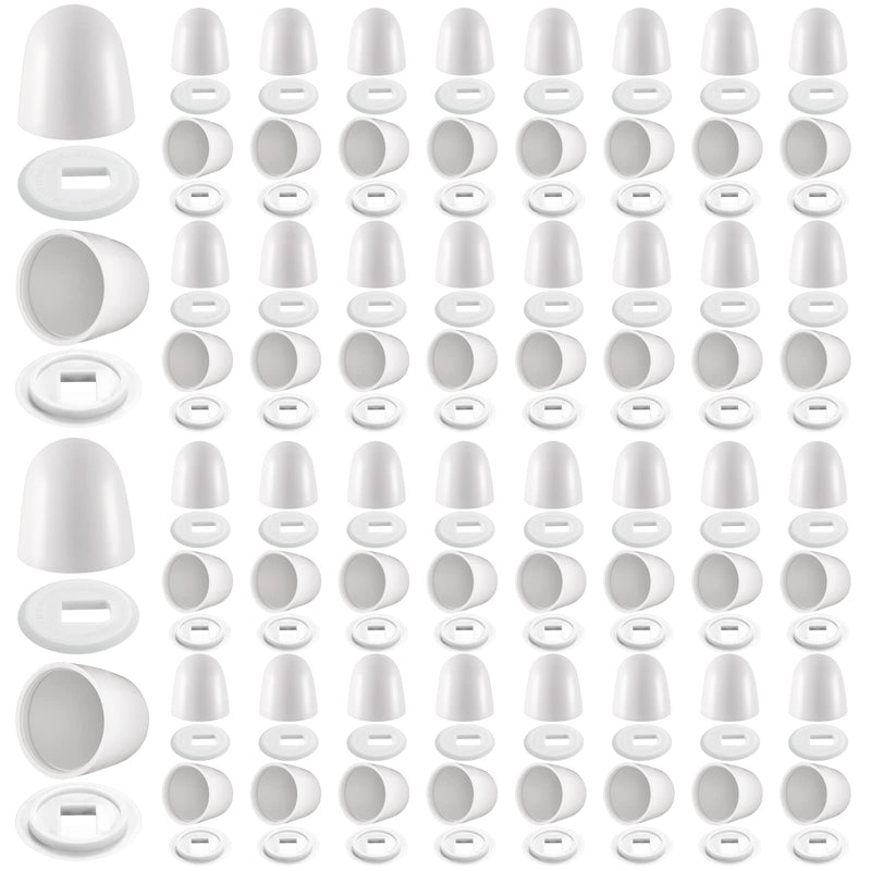 Blulu 64 Pieces Universal Toilet Bolt Caps Plastic Round Push on Toilet Bowl Caps Covers Toilet Seat Floor Caps with Extra Washers for Toilet Bowl Screws, 1.45 Inch Height