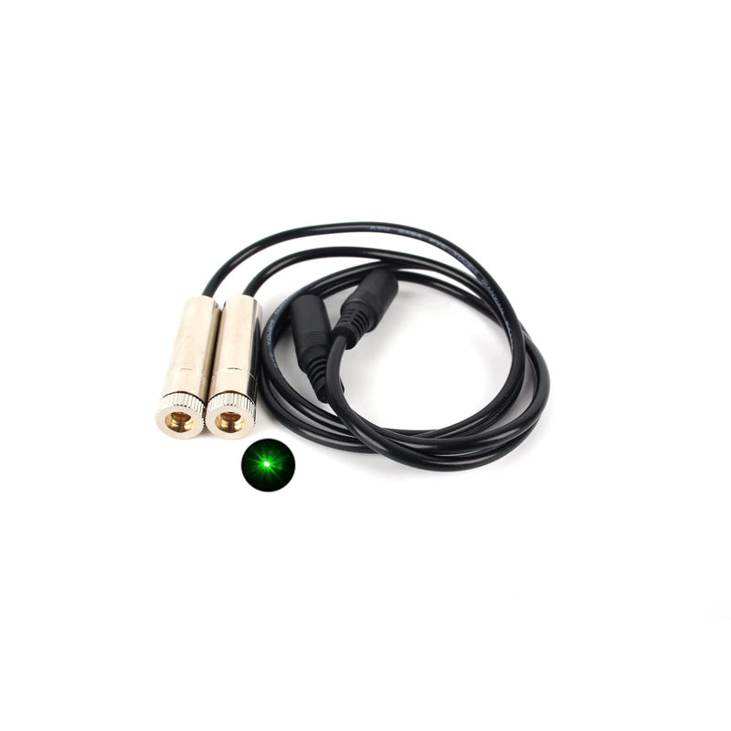 DC green laser module industrial laser module, adjustable focal length line length 19.7 ″/50cm DC plug diameter 12mm point (point-2pack) point-2pack