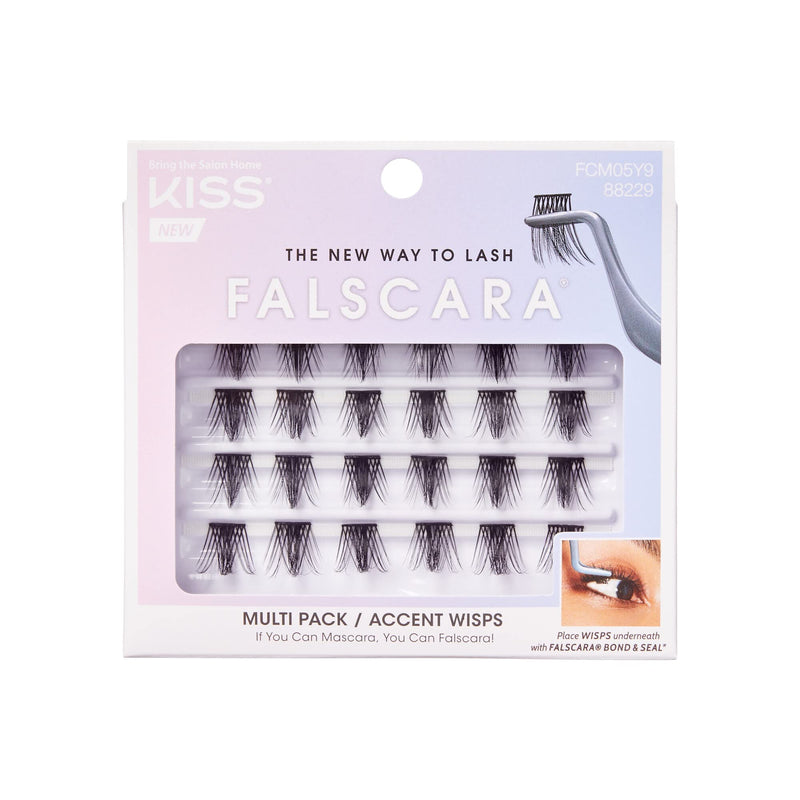 KISS FALSCARA False Eyelashes WISPS Multipack, Accent, DIY, Ultra Glam, Invisible, Rewearable 3x, Buildable & Customizable, Easy To Apply, Split Lash Tip | 24 Wisps - NewNest Australia