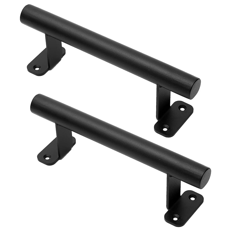 9'' Sliding Barn Door Handles Pack of 2, Black Power Coated Gate Pull Hanlde, Iron Grab Handles for Gates, Garage, Outdoor Fence, Interior Closet Handles 9 Inch Style A