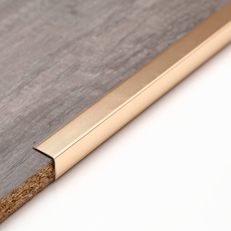 Aluminum Peel and Stick L Molding Corner Guards with 90° Angle for Wall Door Frame Cabinet Baseboard Protection and Decoration, 35.4in x 0.8in (3Pcs) Matte Gold