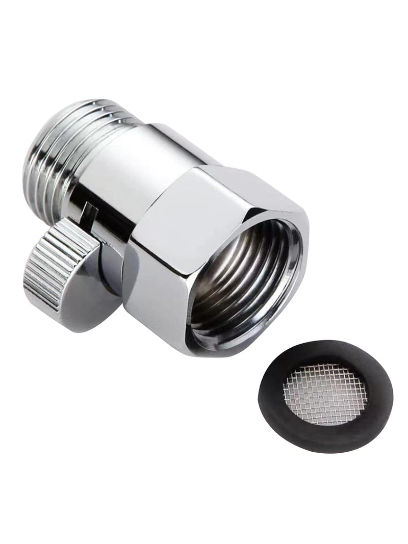 Shower Head Shut Off Valve,Brass Water Flow Control Valve G1/2 Flow Pressure Regulator with Handle Level，Cut Off Valve for Shower Head or Bidet Spray,Brass (Silver) Silver