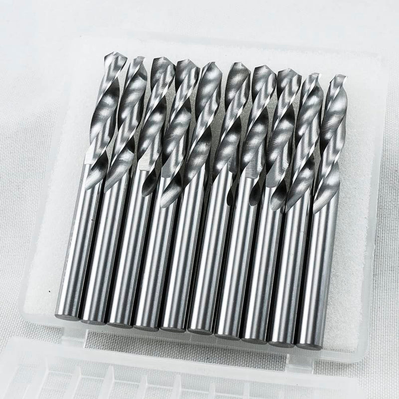 KLOT Industrial Grade 10pcs Solid Carbide Drill Bit 4mm 0.15748" 2-Flute Straight Shank YG6X Tungsten