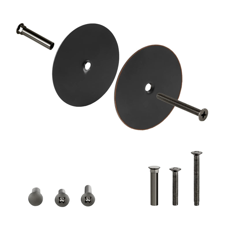 1 Pack Door Hole Cover Plate Oil Rubbed Bronze Deadbolt Cover Plate 2 5/8" Diameter Round Door Knob Hole Filler Plate, 1" and 1.5" Screws, Reinforcer Locks and Doors for Home Security