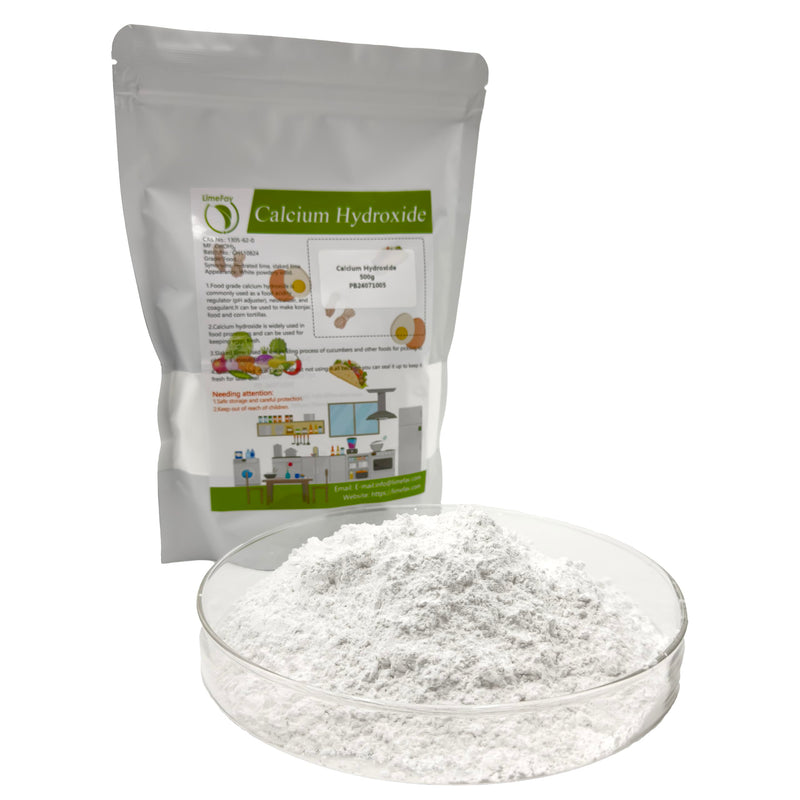 Food Grade Calcium Hydroxide of 96%+ Purity, CAS NO.: 1305-62-0(500g/17.6oz) 500g