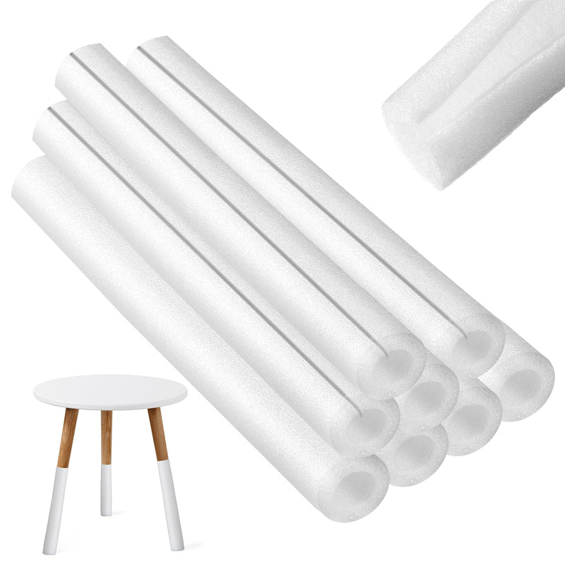 Treela 8 Pieces Clamp Foam Tube 40 Inch Length 1 Inch Id1.8 Inch OD Pre Cut Tube Cover Foam Pipe Insulation Clamp on Foam Noodles for Padding or Bumper Corner Edge Protection(White) White