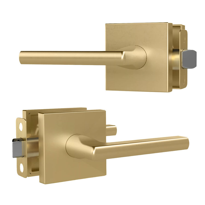 Mega Handles Prime Passage Lever Door Handle for Closet or French Doors, Single Side Door Levers, Fits All Standard Door Sizes, Covered Screws Included - Satin Brass (1 Pack) 5" 1 Pack