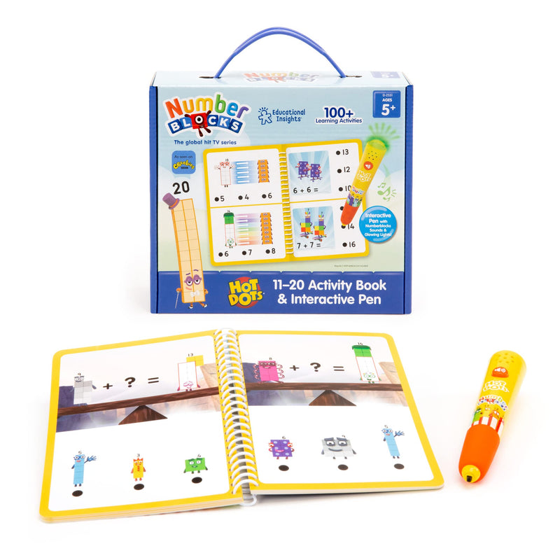 Educational Insights Hot Dots Numberblocks Workbook Numbers 11-20 with Interactive Pen - Learning Activities for Kids Ages 5+, Kindergarten Must Haves