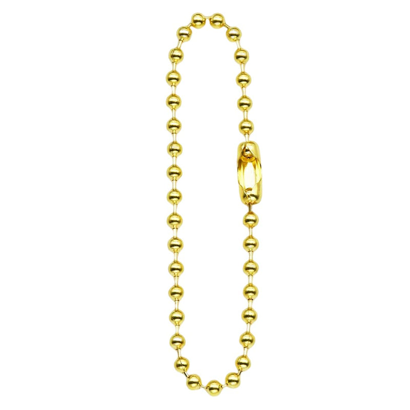 ABBECIAO 4.7" Brass Ball Chains 3/32 (2.4mm) Bead Keychains Value Tag Chain 100 Pack