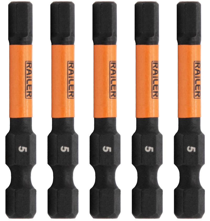 Hex 5mm Impact Driver Bit - Railer Allen Wrench Drill Hex Bits. 1/4 Quick Release S2 Steel 2 inch 5mm Hex Bits. (5 Pack) Hex 5mm