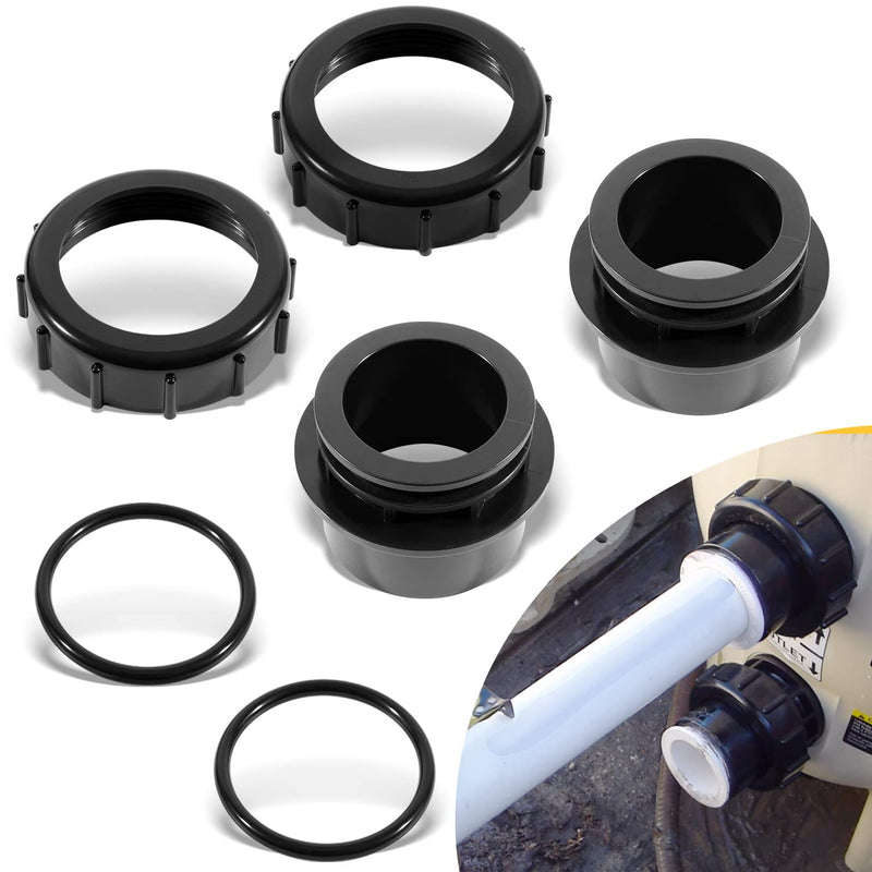 2 Pack 270100 Black Pool Valve Adaptor Replacement Kit for Quad D.E. Filter, FNS Plus Filter, Clean & Clear Plus Filter, Pool/Spa Cartridge Filter