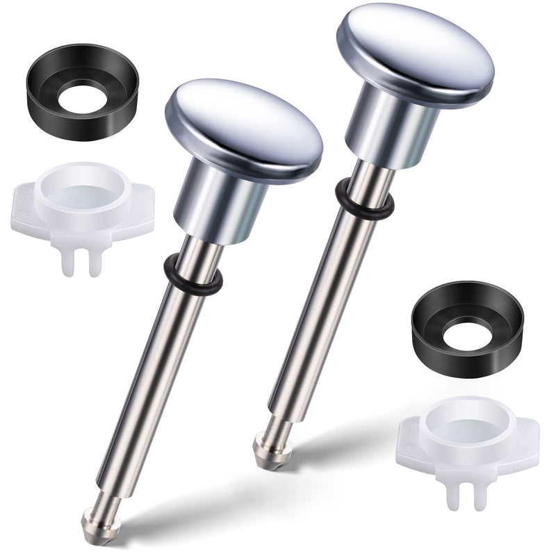 Enhon 2 Set Tub Spout Diverter Repair Kit, Includes 2 x Diverter Valve Stems, 2 x Cup Seals and 2 x Gates, Bathroom Shower Bathtub Leaky Faucet Repair Replacement Parts (Chrome,Classic) Chrome Classic