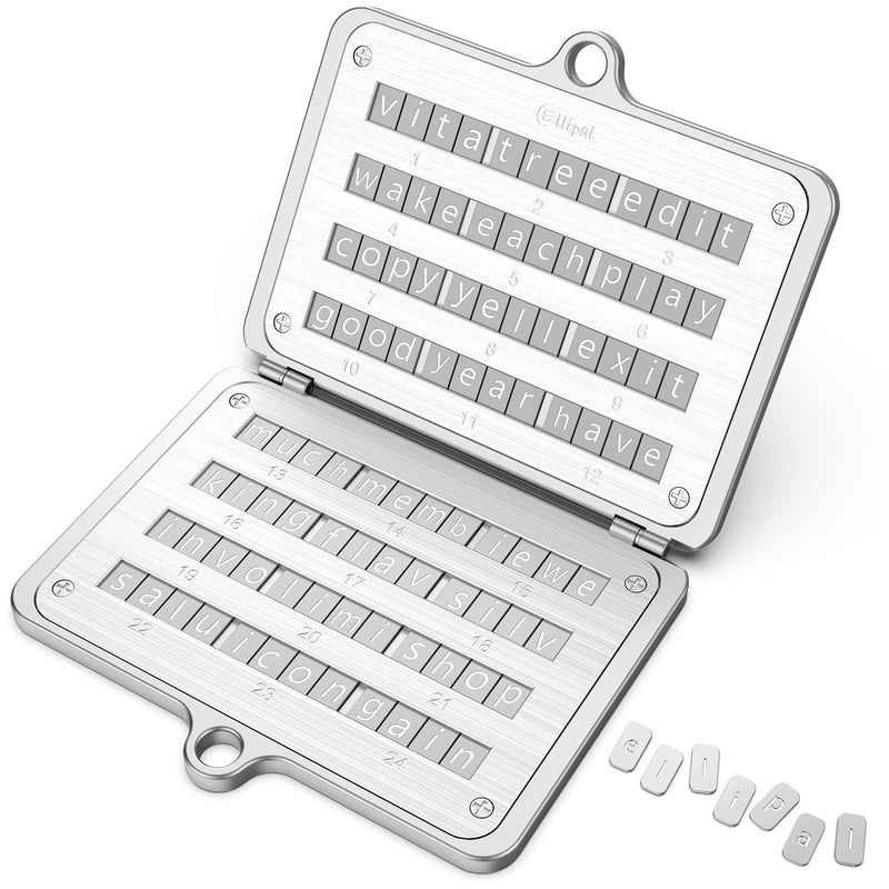 ELLIPAL Crypto Seed Phrase Storage, 316 Stainless Steel Metal Seed Phrase Storage with Lock Hole, 24 Words Seed Phrase Backup Storage, Compatible with BIP39 Hardware Wallets, Ledger, Trezor Modern