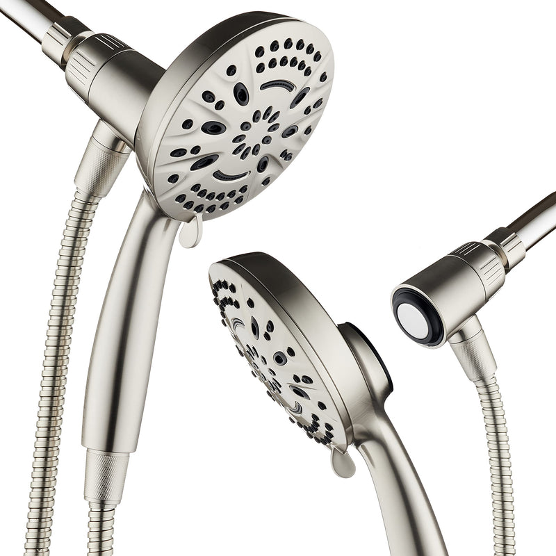AquaDance New Magnetic Guidance Docking System - High-Pressure 8-setting Handheld Shower Head with Giant 5 inch Face, Magnetic Bracket, Extra-long 72 inch Stainless Steel Hose/All Nickel Finish All Nickel