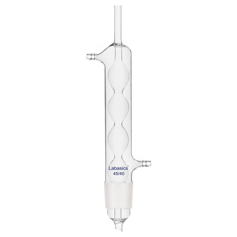 Labasics Allihn Condenser Reflux for Soxhlet Extractor, Borosilicate Glass Reflux Condenser for Soxhlet Extraction Allihn Condenser with 45/40 Lower Joint 9.8 inch Jacket Length Lab Condenser 45/40 Joint
