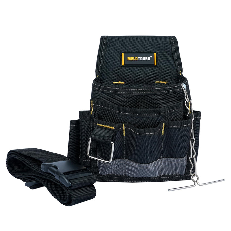 MELOTOUGH Electrician Tool Pouch Tool Belt Pouches Multiple Pockets Tool Organizer for Technician, Maintenance, HVAC Small Electrician Pouch Grey - NewNest Australia