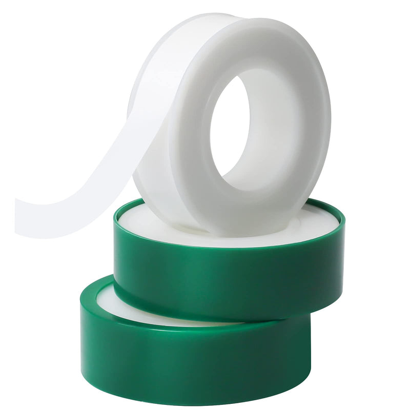 3 Roll Plumbers Tape, Teflon Tape, Water Pipe Sealing Tape, High-Density Thickening and Lengthen, High-Sealing Performance Waterproof Duct Tape, Thread Seal Tape, L 590 in x W 0.51 in. White