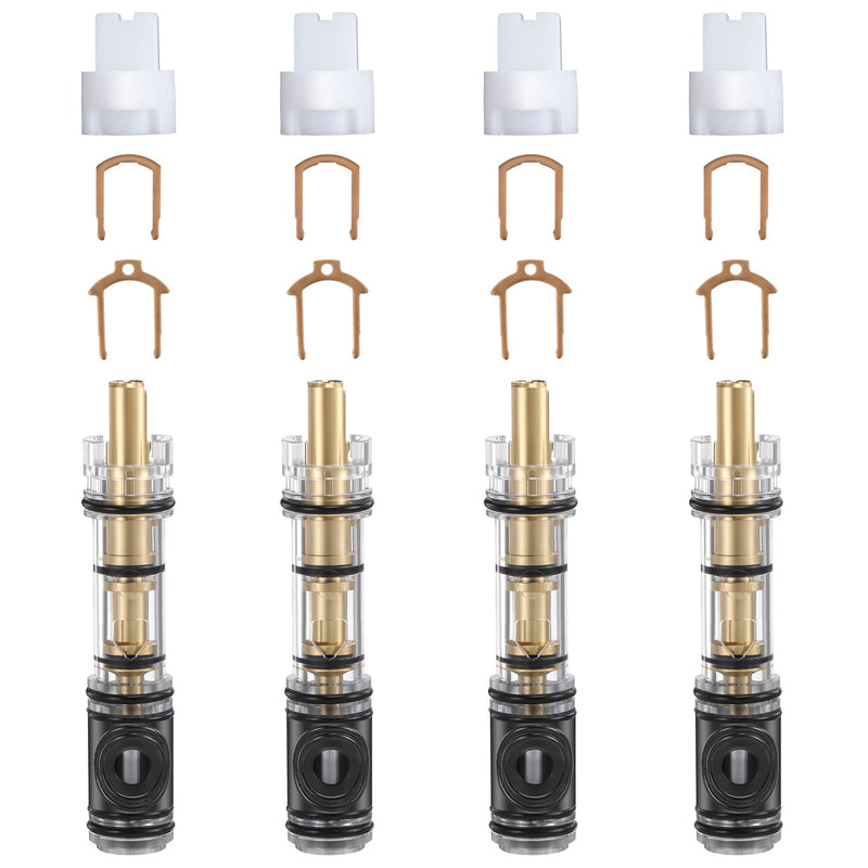 Enhon 4 Pack 4 Pack Dual Seal Cartridge Replacement Compatible with Moen 1225 1225B, One-Handle Kitchen and Bathroom Faucet Cartridge Fits Single Handle Faucet/Showers, Brass