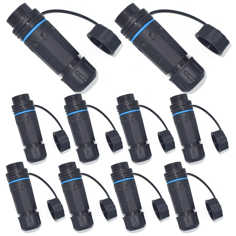 10PCS Shielded RJ45 Waterproof Panel Mount Connector IP68 Cat5/5e/6 8P8C Ethernet LAN Cable Coupler Female to Female Outdoor Network Adapter