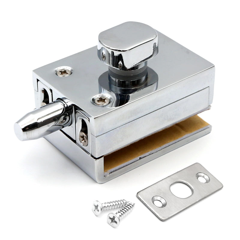 Glass Door Lock, Glass Door Latch Replacement, Glass Shower Door Latch, Glass Door Locks No Drilling for 8-12mm Glass Door