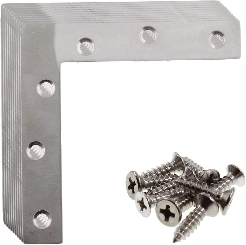 Repair Mending Bracket Plate,ULIFESTAR Stainless Steel L Shape Flat Corner Brace Bracket for Wood,Metal Fixing Joining Bracket Support Brace for Shelves,Furniture and Cabinet (150*150/5.9*5.9'') 150*150mm/5.9*5.9'' - NewNest Australia