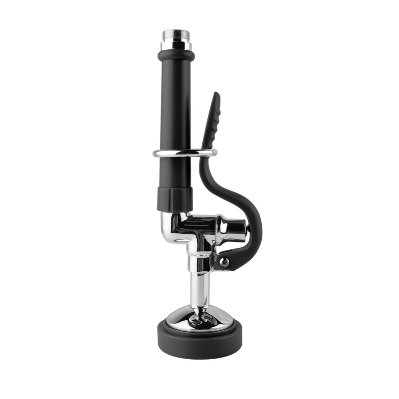 Pre Rinse Sprayer Commercial Sink Sprayer Head,1.42GPM Spray Valve Dish Sprayer Nozzle with Ergonomic Handle, Commercial Faucet Parts for Commercial Kitchen Faucet,Chrome Finished（Black） Black