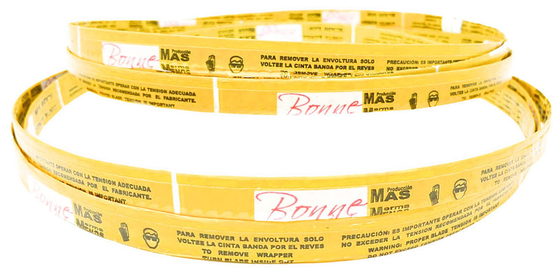 124x5/8x4TPI (2 Pack) - 4 Tooth Bone in Meat Cutting Bandsaw Blades - Protective Yellow Wrapping Paper - Butcher Better