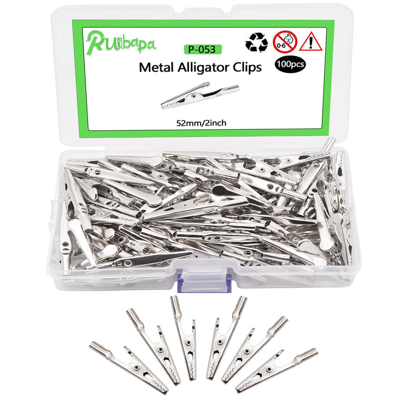 100 pcs Metal Alligator Clips 52 mm for Household Soldering and Electrical Test Tools 100pcs-52mm