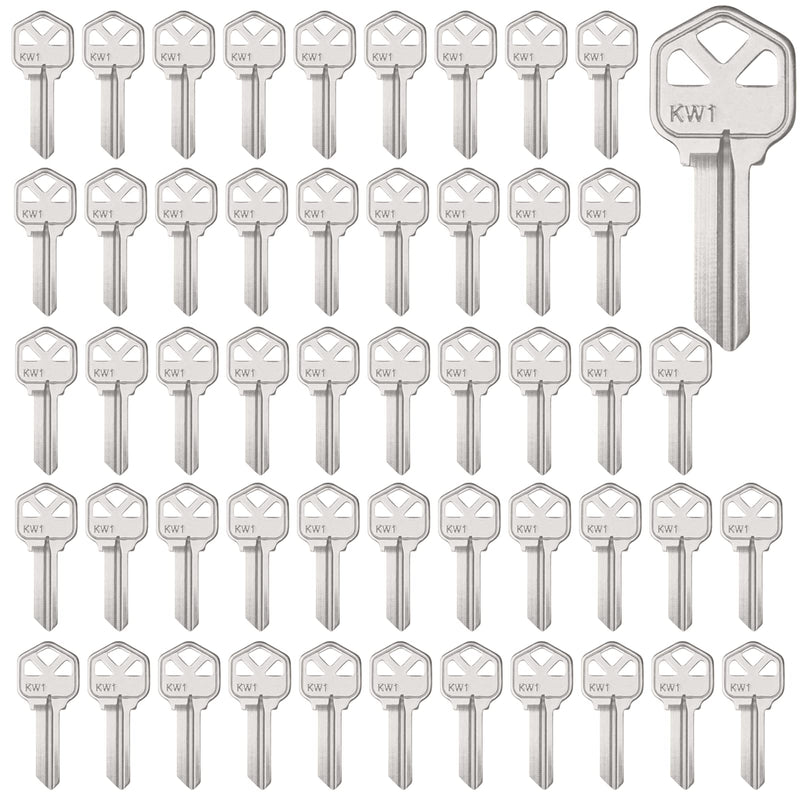 KW1 Blank Key Blanks, Pack of 50 Uncut Blank Keys in Premium Brass, Copper Structures Blank Keys Pack of 50 KW1 Blank Keys