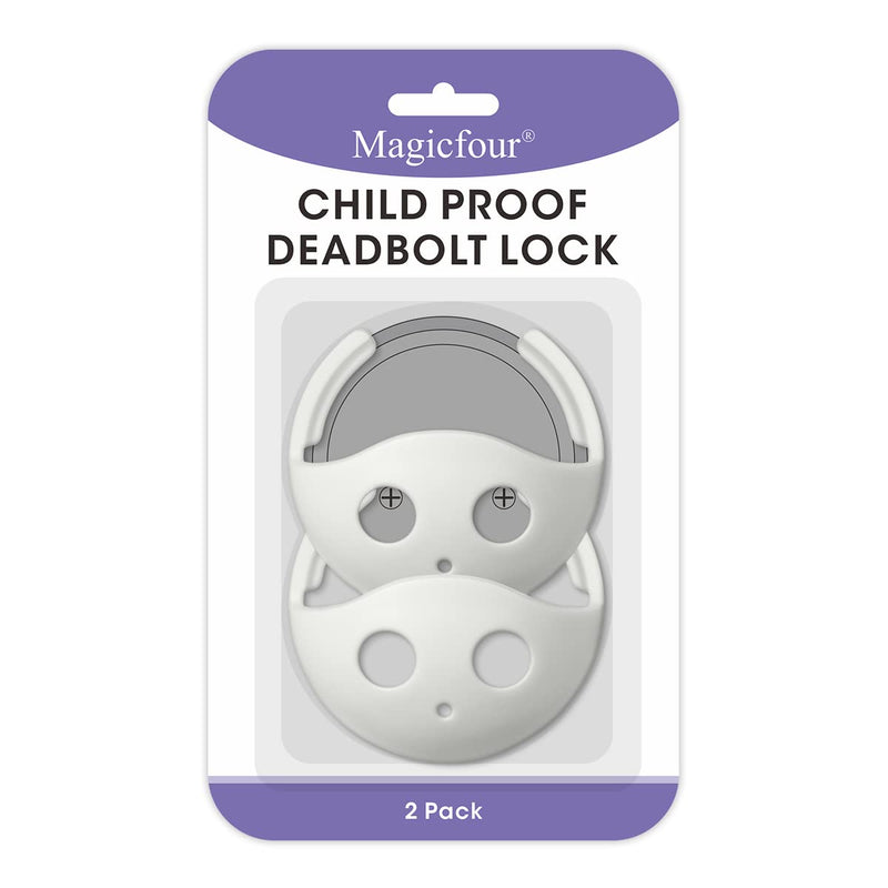 Magicfour Child Proof Deadbolt Lock, 2 Pack Door Safety Deadbolt Lock for Kids, Universal Size Deadbolt Child Safety Lock Cover Fits Most Deadbolt - NewNest Australia