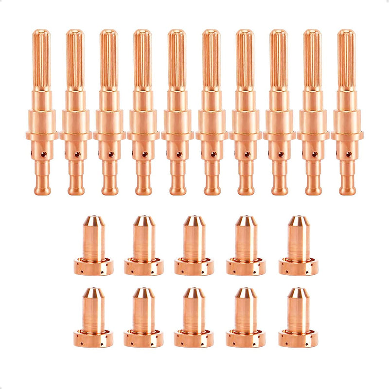 PLAXCON 10pcs 9-8211 Tip & 10pcs 9-8215 Electrode 80A Nozzle for Cutmaster 52 Thermal Dynamics SL60 SL100 Torch Consumables | Compatible with Thermal Dynamics Cutmaster 38 52 82 102 152 Plasma Cutter Consumables 10 9-8211 Tip 80A + 10 9-8215 Electrode