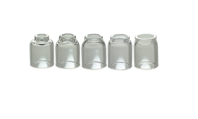 RIVERWELD TIG Glass Cups Clear Quartz Nozzle 53N58 4# 1/4", 53N59 5# 5/16", 53N60 6# 3/8", 53N61 7# 7/16" 11.0mm, 53N61S 8# 1/2" 12.5mm for SR WP 9 17 18 20 25 26 TIG Welding Torch 5pcs
