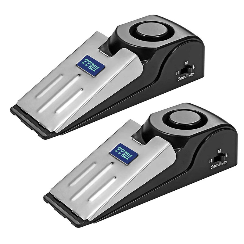 ZZRUI Upgraded Door Stopper Security Alarm,Portable 120 Loud Entrance Alert Door Stop Alarm for Travel Home Apartment House(2 Pack) 2 Pack
