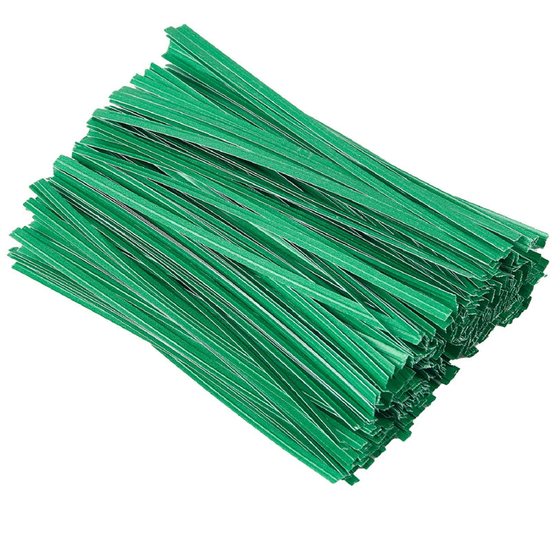 500 Pcs 5" Green Paper Twist Ties, Bread Ties Twisty-Ties for Party Cello Candy Bread Coffee Bags Cake Pops