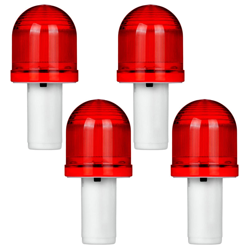 4-Pack LED Traffic Cone Lights - Emergency Flashing Warning Light for Collapsible Cones, 360-Degree LED Barricade Lights for Traffic Safety and Emergencies