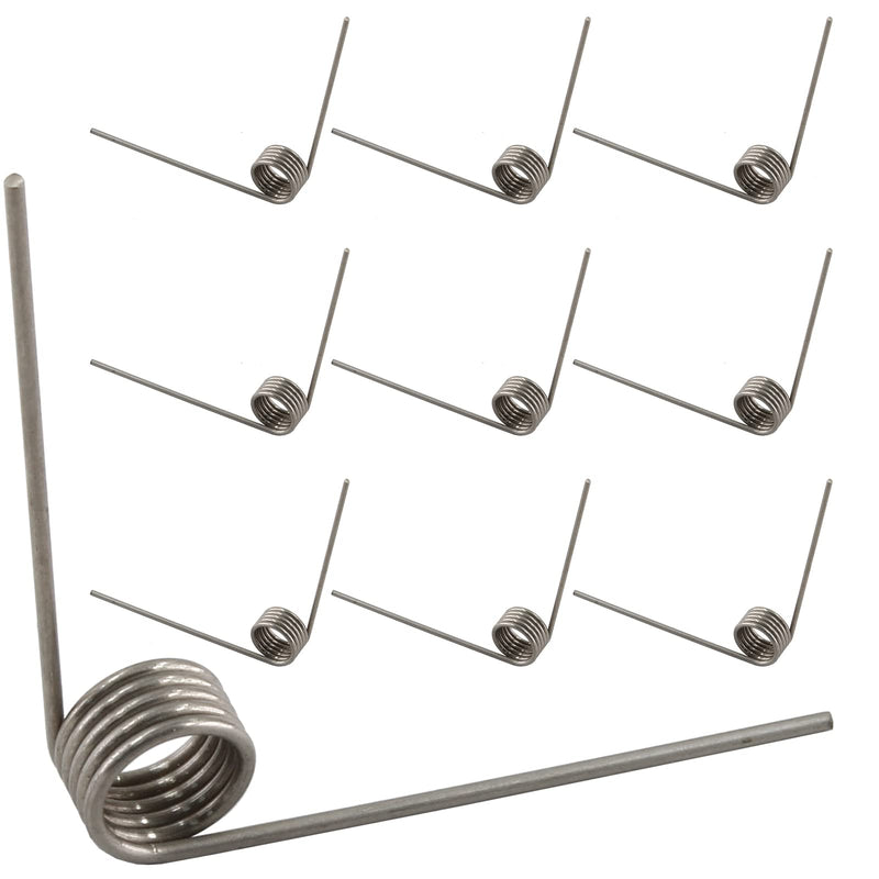 Hordion 10pcs 2 Inch / 50mm 90 Degree Small Torsion Spring Stainless Steel, Tiny Torsional Spring for Carpentry, Woodworking, Maintenance, Repair, DIY - 1mm Wire Diameter 11mm Outside Diameter