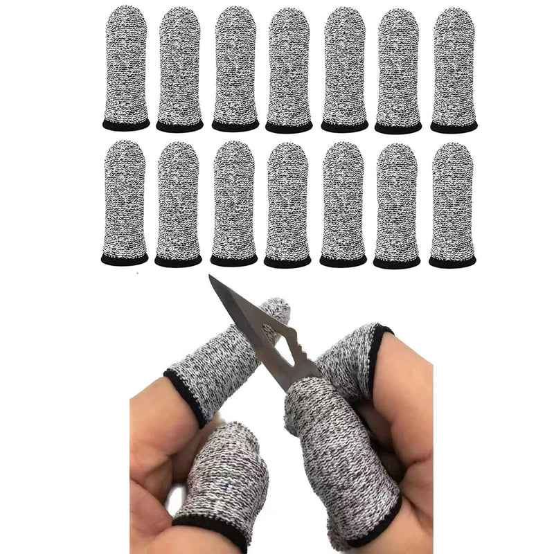 14pcs Finger Cover Protector Anti-Cut Fingertip Finger Cover Anti-Cut Finger Bed Protector Reusable Finger Cover Thumb Finger Protector Bed Suitable for Work, Sculpture cut finger cots (pack of 14)
