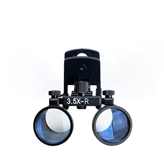 Global-Dental Binocular Surgical Loupes Glasses Magnifier Plastic Clip for All Glasses with Storage Case 420mm (3.5X) 3.5X