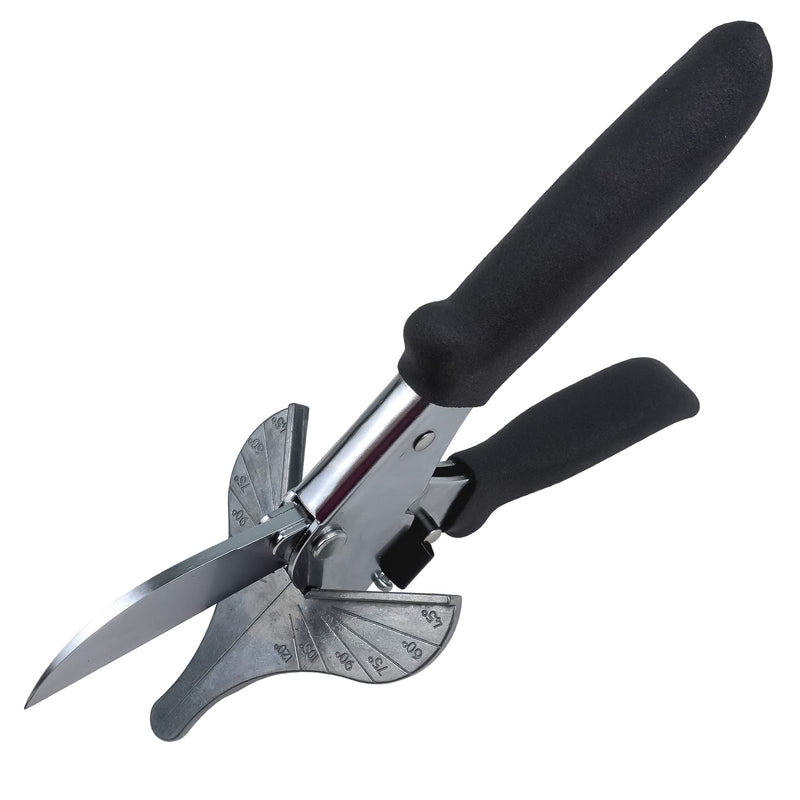 JAVIKA Multi Angle Miter Cutter, Wiring Duct Shears Cutting 45-120 Degree | Angular Scissor Soft Wood, Plastic, PVC, Rubber Materials Molding and Trim, Chamfer and Quarter Round Cutters