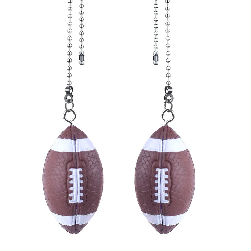 Ceiling Fan Pull Chains,2Pcs Football Decorative Fan String Pulls Charm Extension 14inches,3mm Diameter Beaded Fan Light Pull Chains Extender Ornaments with Connector