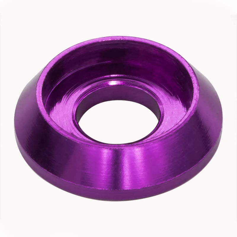 [60PCS] M3 Counterbore Washers Color Purple, Anodized Aluminum Alloy, Head Washers Gaskets Cup Shim for Screw RC/FPV/PC/Drone/Toys/Mechanical Accessories Parts