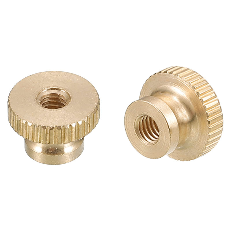 uxcell Knurled Thumb Nuts, 10pcs M4 x D12mm x H8mm Brass Knurled Nut with Collar High Head Through Hole Adjusting Nuts for 3D Printer Parts M4 x 12mm x 8mm 10