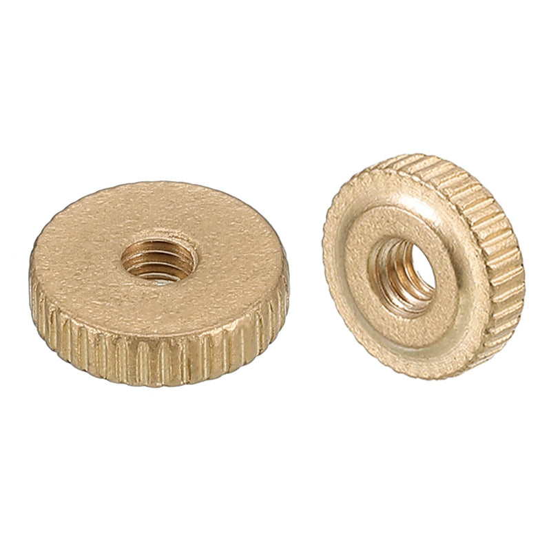 uxcell Knurled Thumb Nuts, 10pcs M4 x D12mm x H3.5mm Brass Knurled Nut Flat Head Through Hole Lock Adjusting Nuts for 3D Printer Parts M4 x 12mm x 3.5mm 10