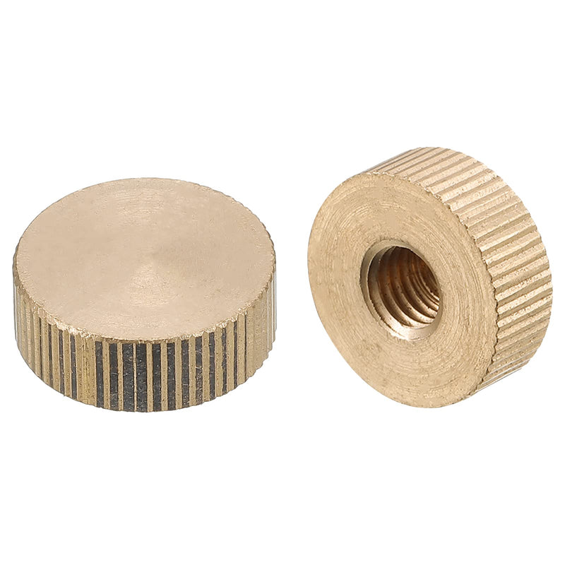 uxcell Knurled Thumb Nuts, 4pcs M8 x D20mm x H7mm Brass Knurled Nut Flat Head Blind Hole Lock Adjusting Nuts for 3D Printer Parts M8 x 20mm x 7mm 4